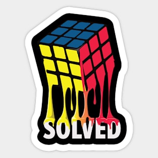 Melting Cube Solved - Rubik's Cube Inspired Design Sticker